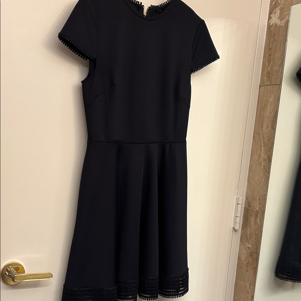 Ted Baker Navy Dress with Textured Trim